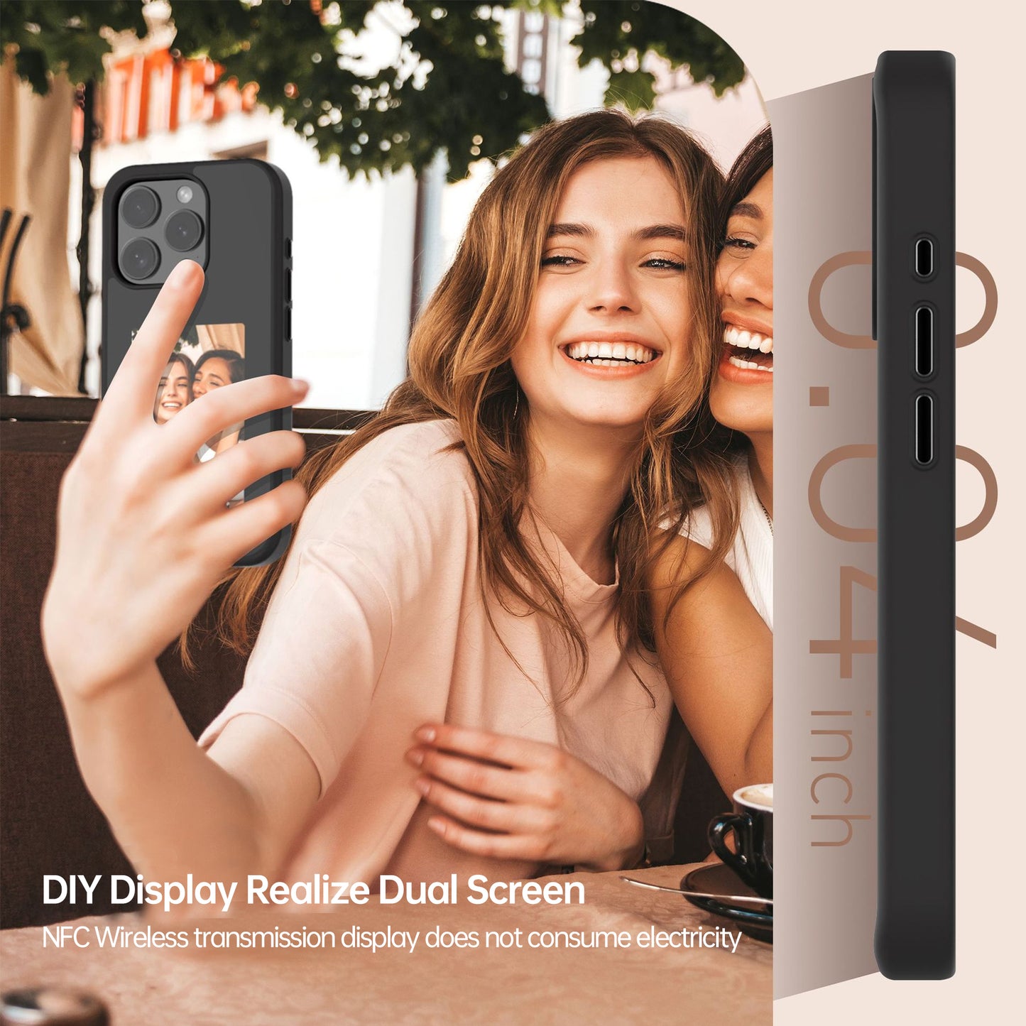 DIY Customization NFC E-ink Screen Smart phone case for iPhone 16 15 15Pro 15Plus 15Pro Max 14 14Pro Max 13 13Pro Max
